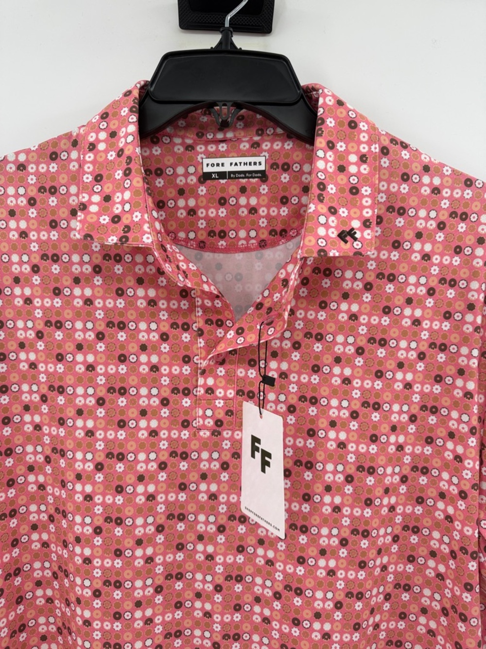 Fore Fathers Men's Performance Golf Polo - Donut Print - XL - New with tags